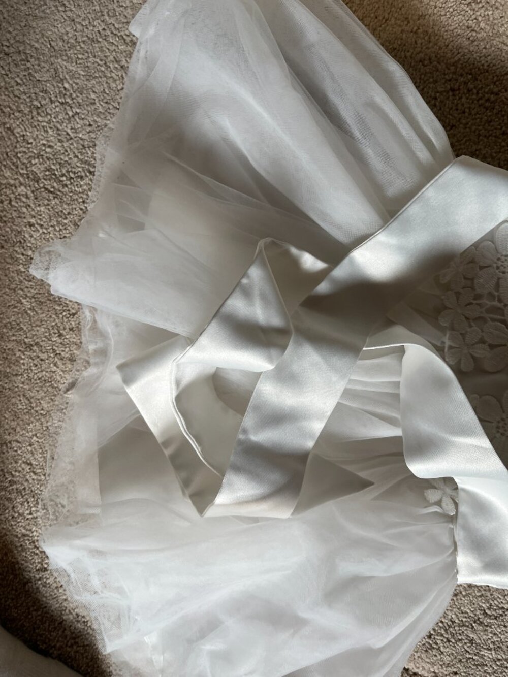 White Lace Tulle Dress  (Size 2T - worn once) - Picture 6 of 7